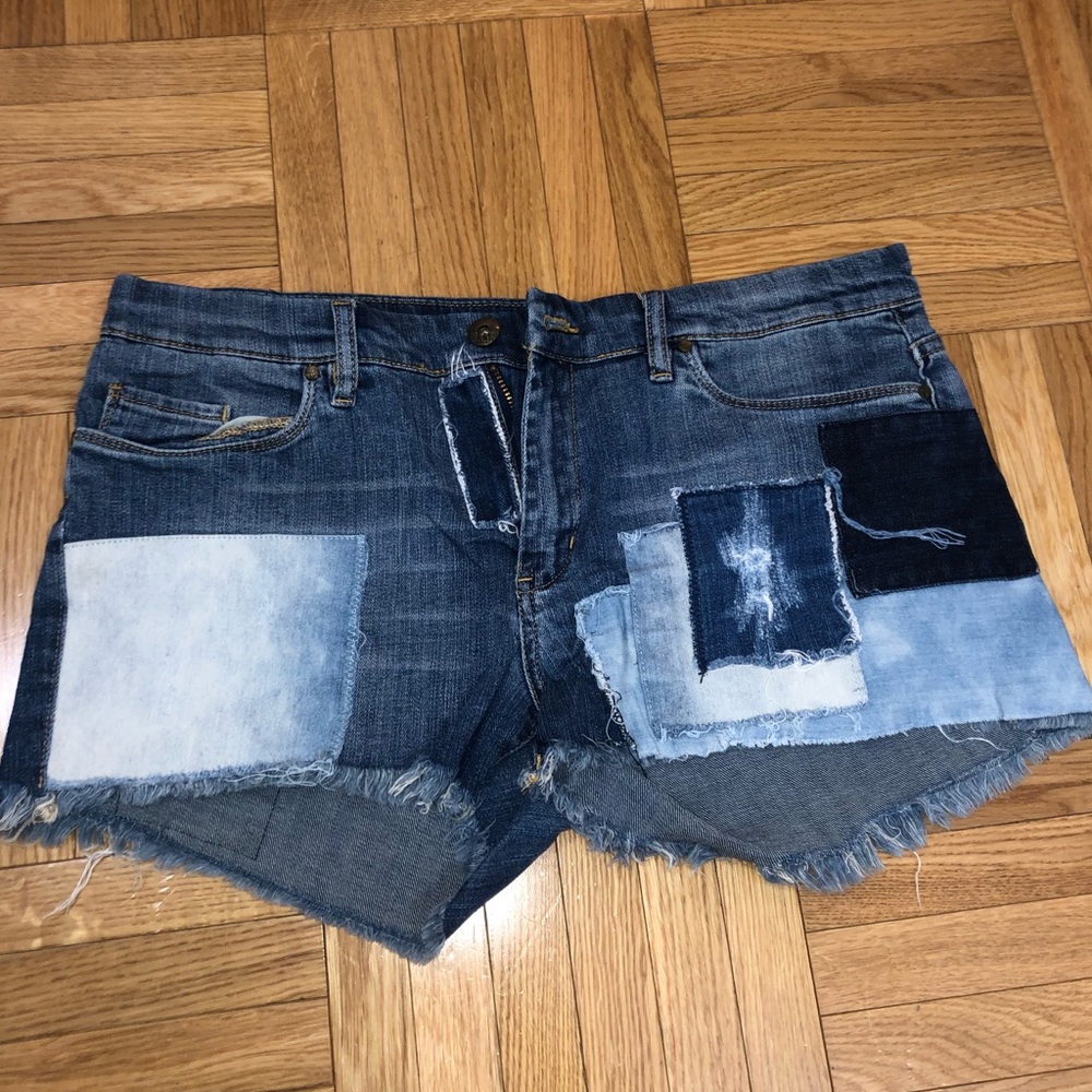 BLANK NYC denim patch work jean shorts